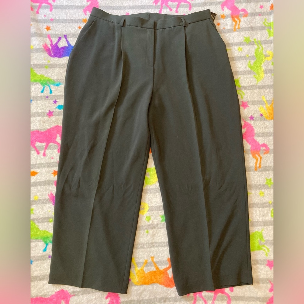 🌲NEW Jones New York Dark Green Wide-Leg Trousers, size 22W
